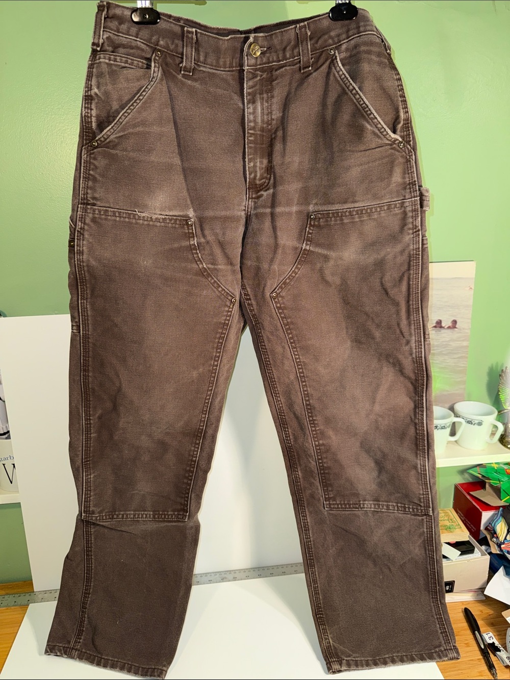 Carhartt, Men's Brown Workwear Carpenter Pants - Durable, worn look